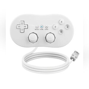 Classic Wired Controller for Nintendo Wii, White Retro Style Gamepad